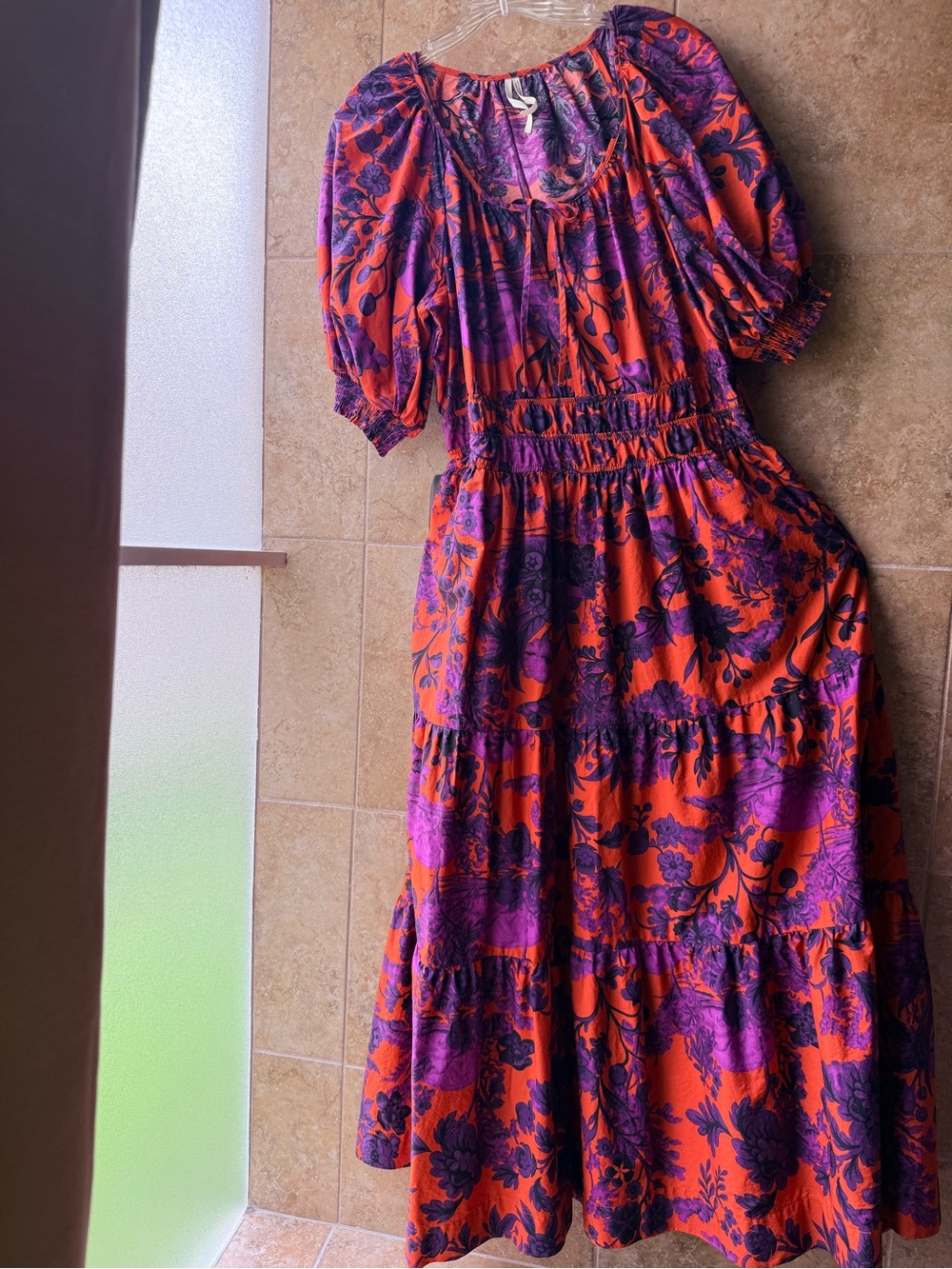 Somerset Maxi Dress Puff Sleeve Edition Pockets Smocked Waist Anthropologie L